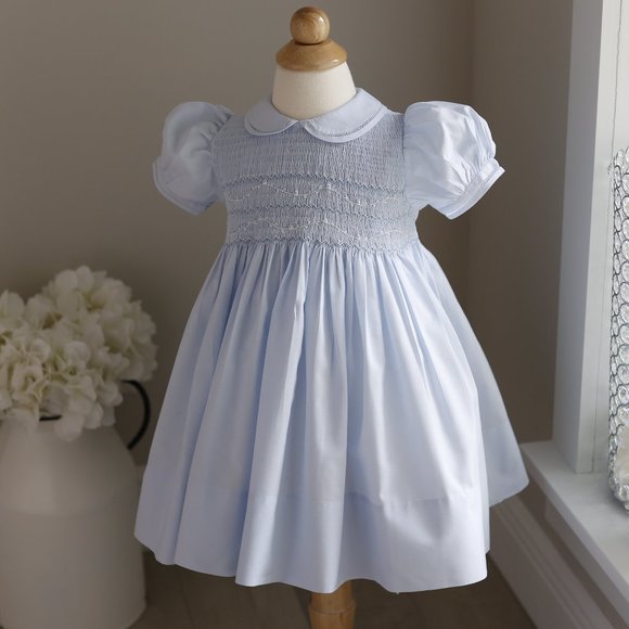 RARE Smocked Blue Heirloom Dress Feltman Brothers Size 24 Month NWOT - Picture 1 of 6